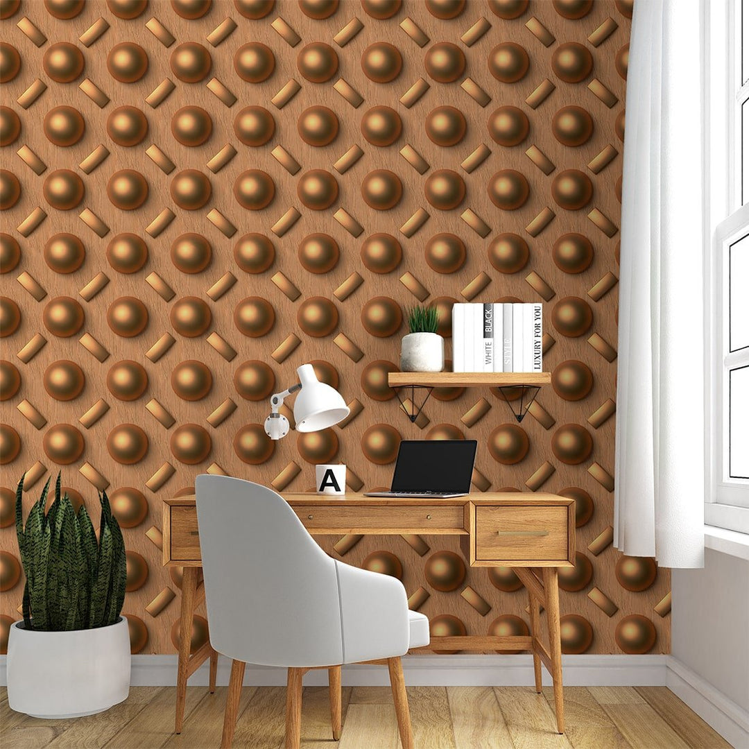 Self Adhesive Seamless Pattern 3D Golden color wallpaper