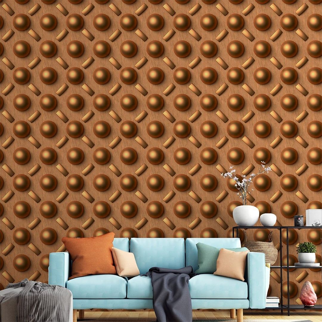 Self Adhesive Seamless Pattern 3D Golden color wallpaper