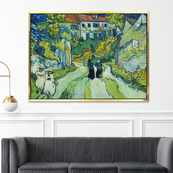 Stairway at Auwers France - From an Painting by Vincent Van Gogh Large Size Paintings For Bedroom Living Room Office Home Décor. (VAWA019).