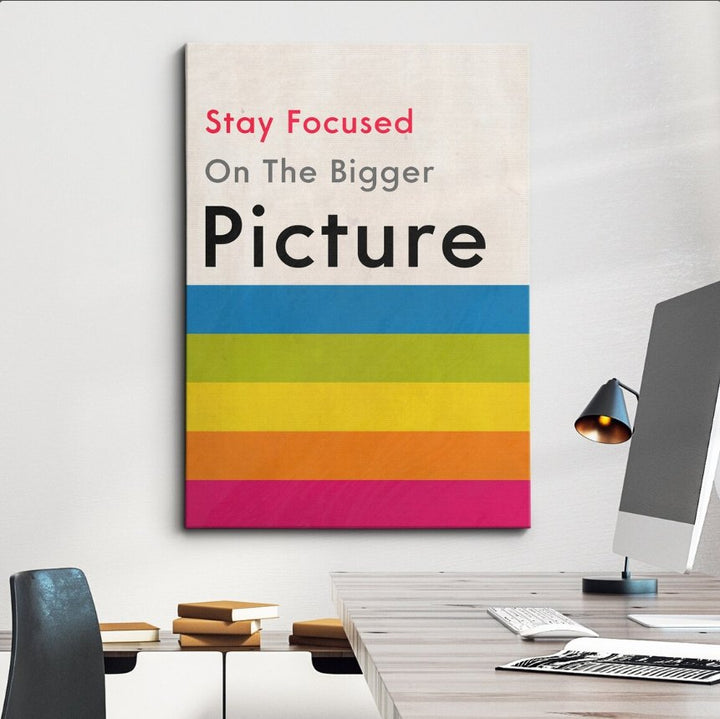 Stay Focused Inspirational Canvas Framed Posters With Motivational Quotes in Large Size for Office and Startups.