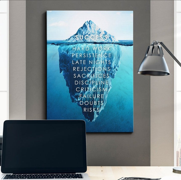 Success Inspirational Canvas Framed Posters With Motivational Quotes in Large Size for Office and Startups.