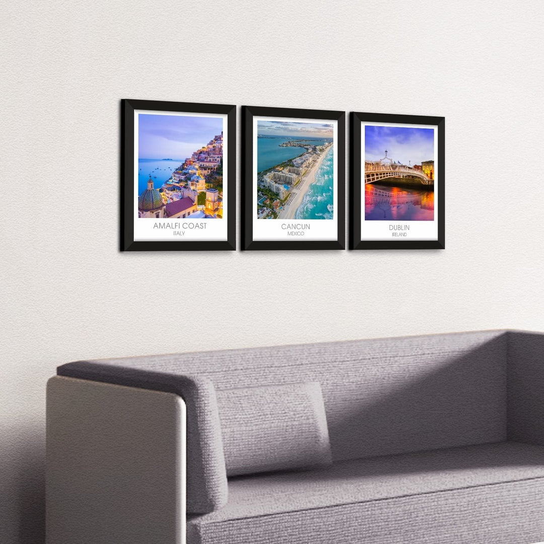 Travel Poster Framed Paintings for Home, Office, and Hotel Wall Decor (11 x 14 inch)