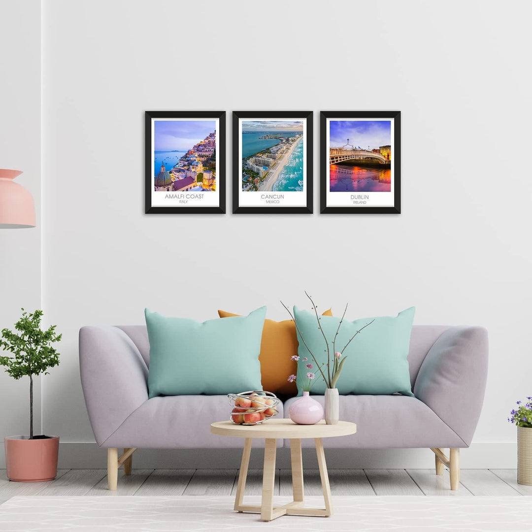 Travel Poster Framed Paintings for Home, Office, and Hotel Wall Decor (11 x 14 inch)