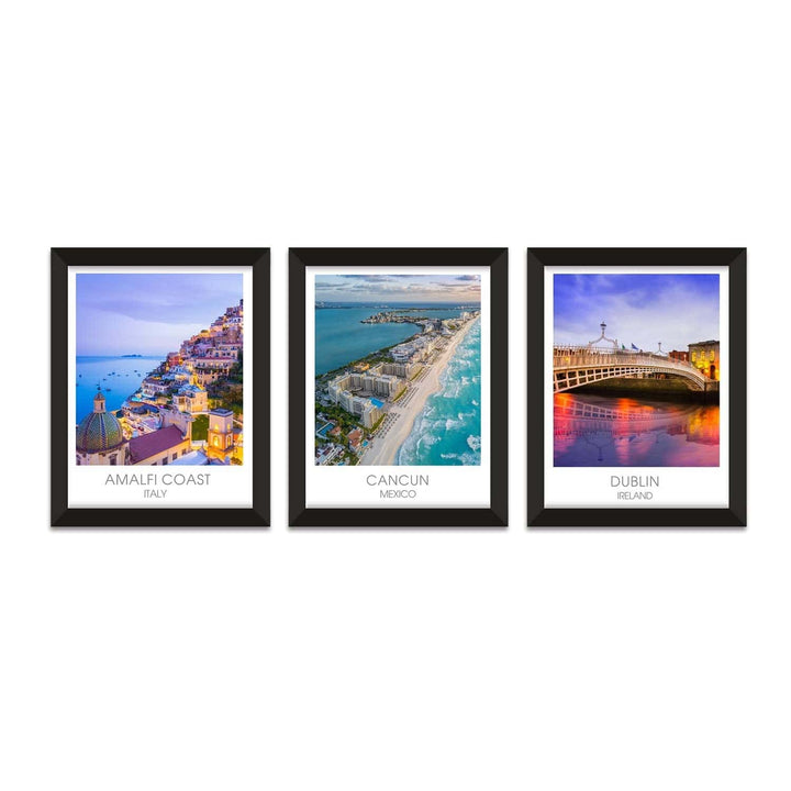 Travel Poster Framed Paintings for Home, Office, and Hotel Wall Decor (11 x 14 inch)