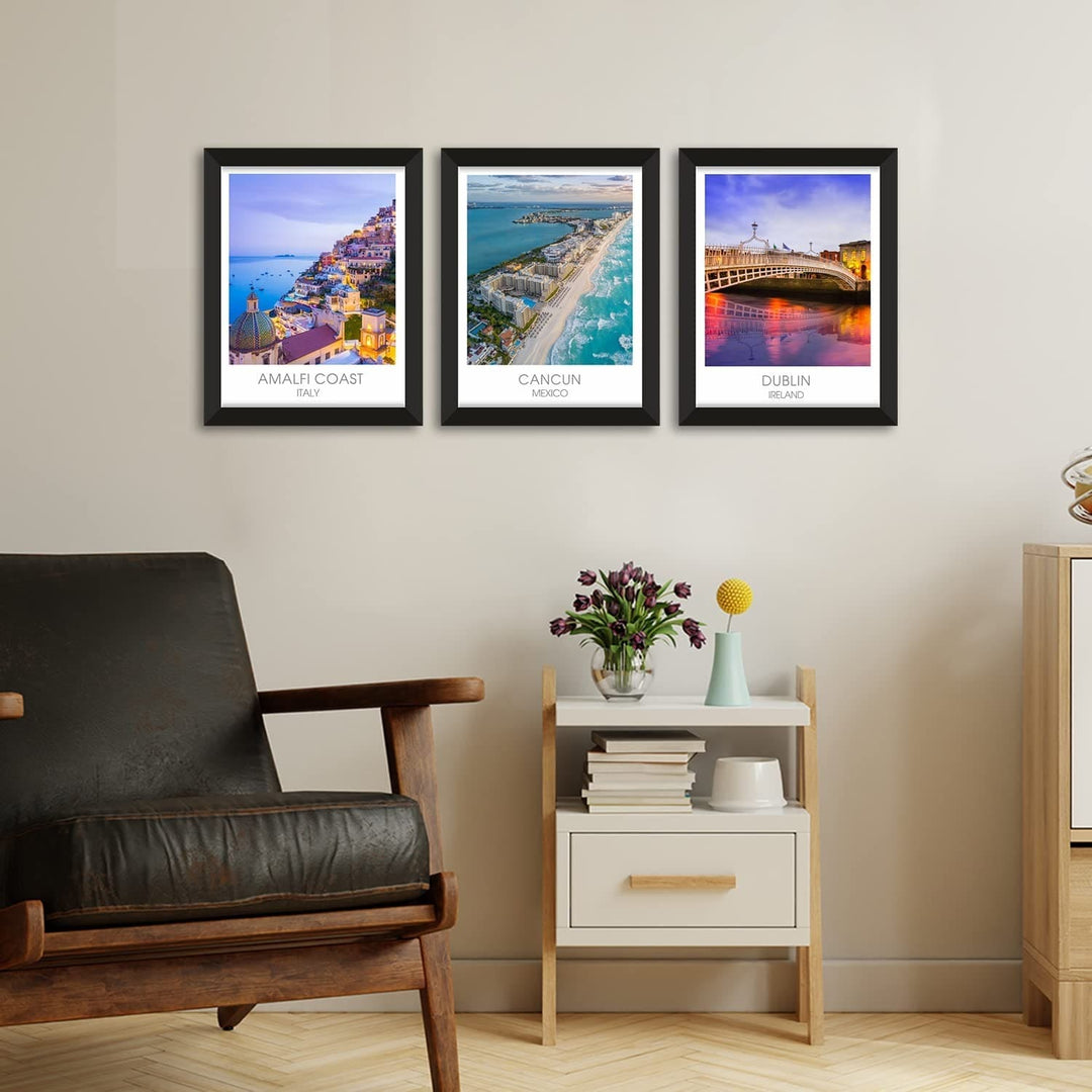 Travel Poster Framed Paintings for Home, Office, and Hotel Wall Decor (11 x 14 inch)