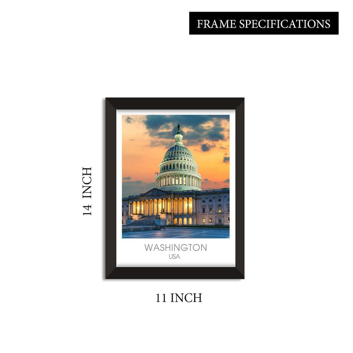 Travel Theme Poster Framed Paintings for Home, Office, and Hotel Wall Decor (11 x 14 inch)