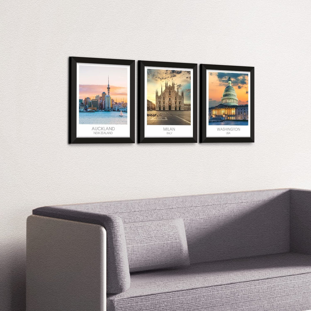 Travel Theme Poster Framed Paintings for Home, Office, and Hotel Wall Decor (11 x 14 inch)