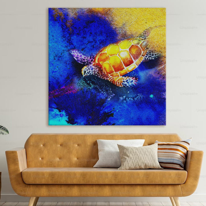 Turtle Vastu Canvas Painting for Home and Office Wall Decoration