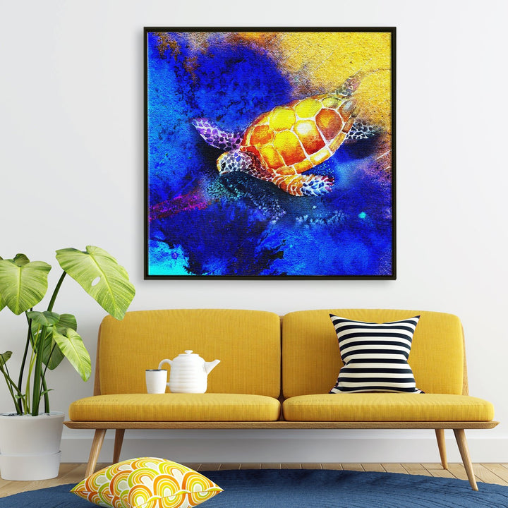 Turtle Vastu Canvas Painting for Home and Office Wall Decoration