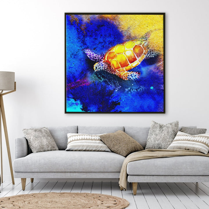 Turtle Vastu Canvas Painting for Home and Office Wall Decoration