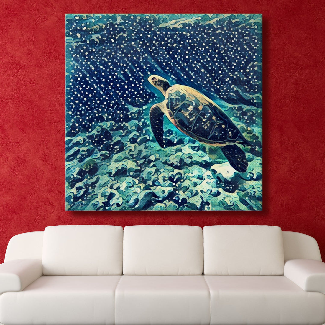 Turtle Vastu Canvas Painting Framed for Home and Office Wall decoration