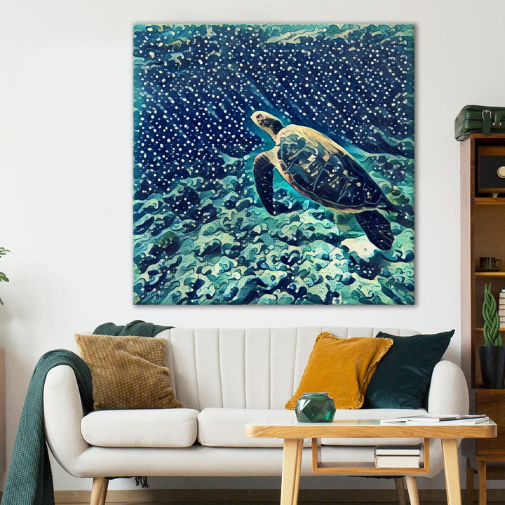 Turtle Vastu Canvas Painting Framed for Home and Office Wall decoration