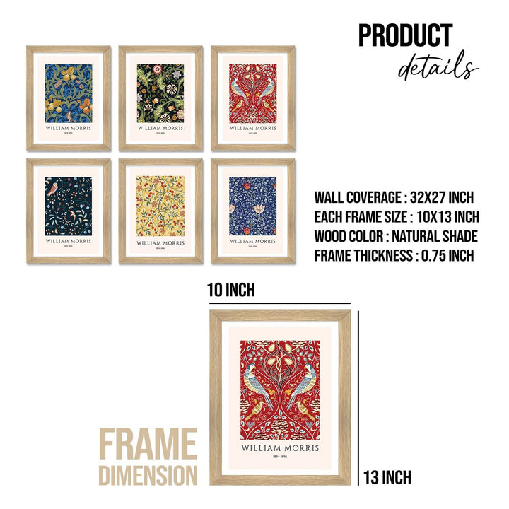 Vintage Art Paintings: Enhance Your Home Décor with Framed European and Floral Masterpieces - Perfect for Living Rooms, Bedrooms, and Office Spaces (WILLIAM MORRIS) (ARTFM006)