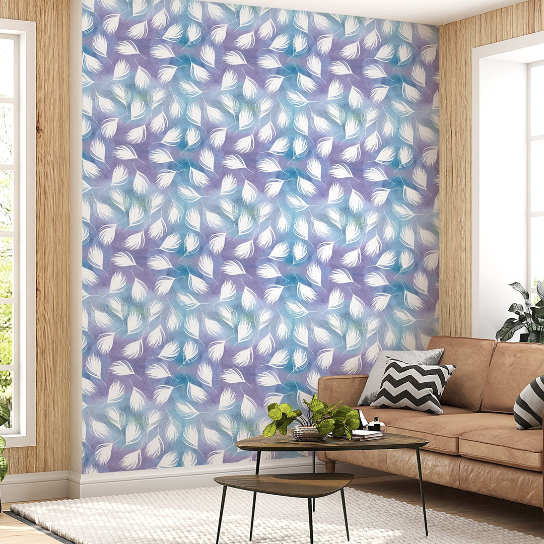 White Peacock Feather Wallpaper - Add a touch of elegance to any room