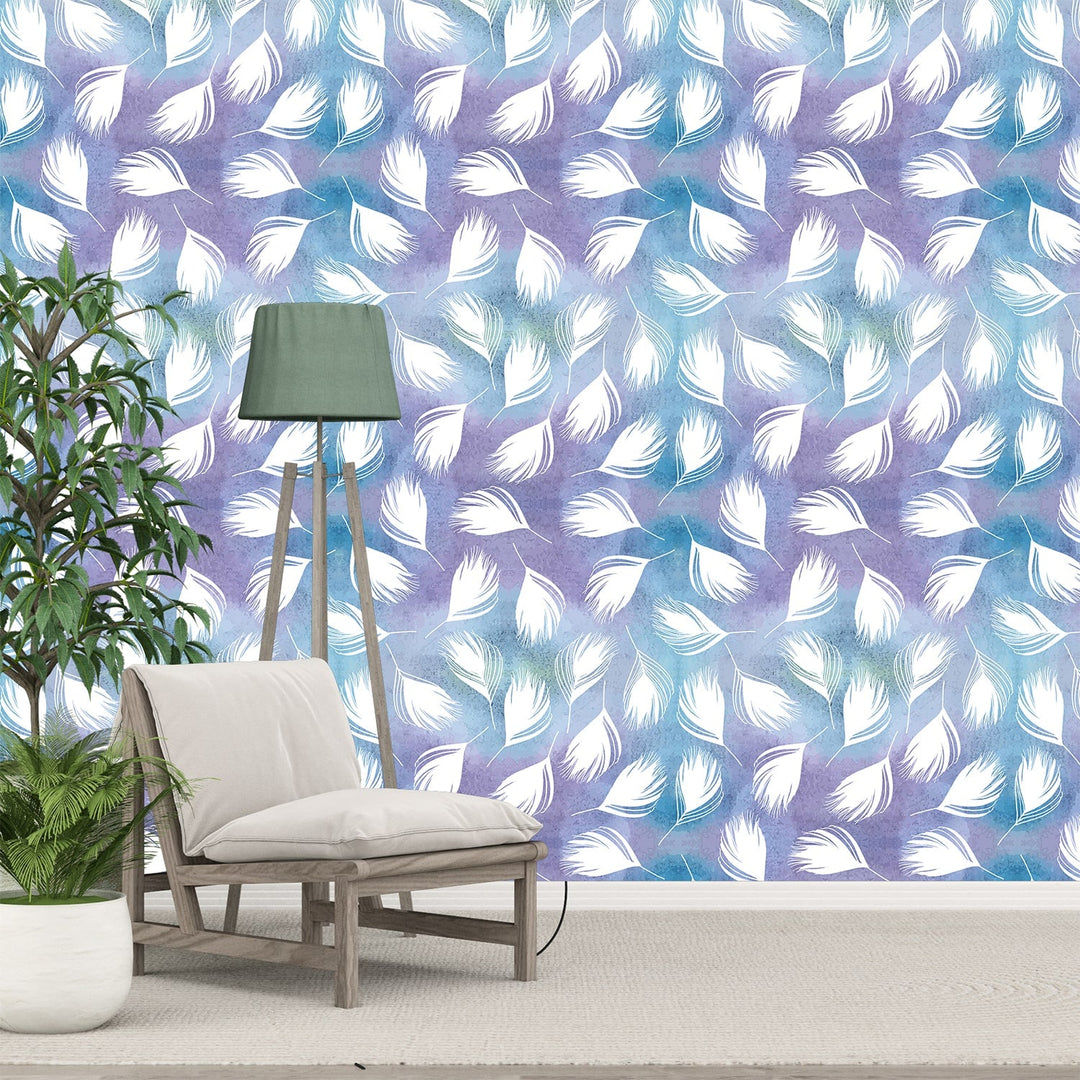 White Peacock Feather Wallpaper - Add a touch of elegance to any room