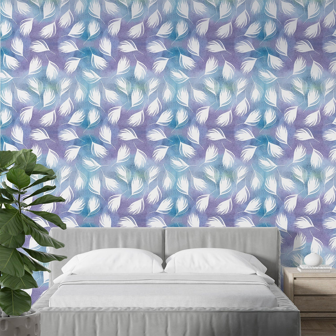 White Peacock Feather Wallpaper - Add a touch of elegance to any room