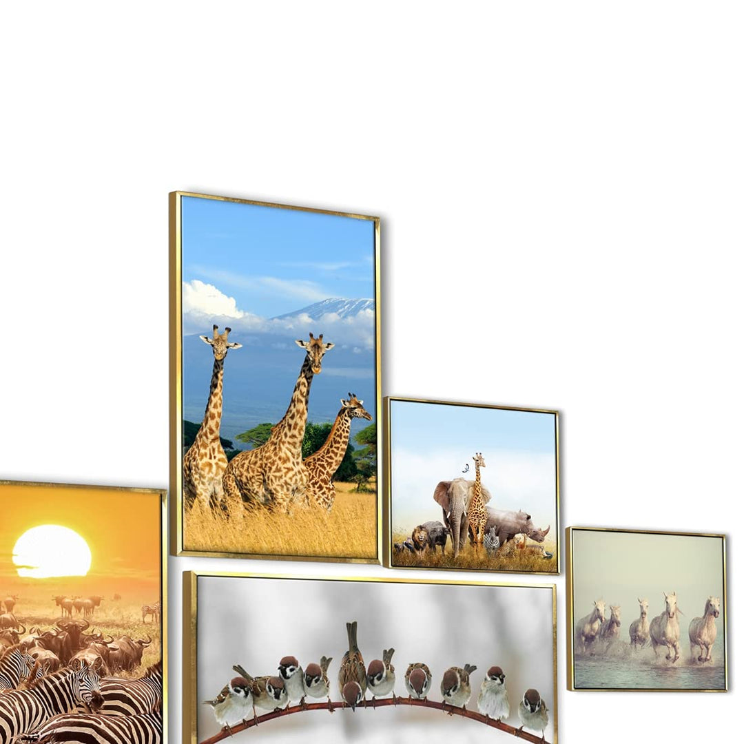 Wildlife Canvas Wall Art Floating Frame For Living Room Wall Decoration