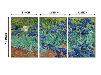 Floral Wall Art Canavs Painting 3 Panels Frame for Home and Office