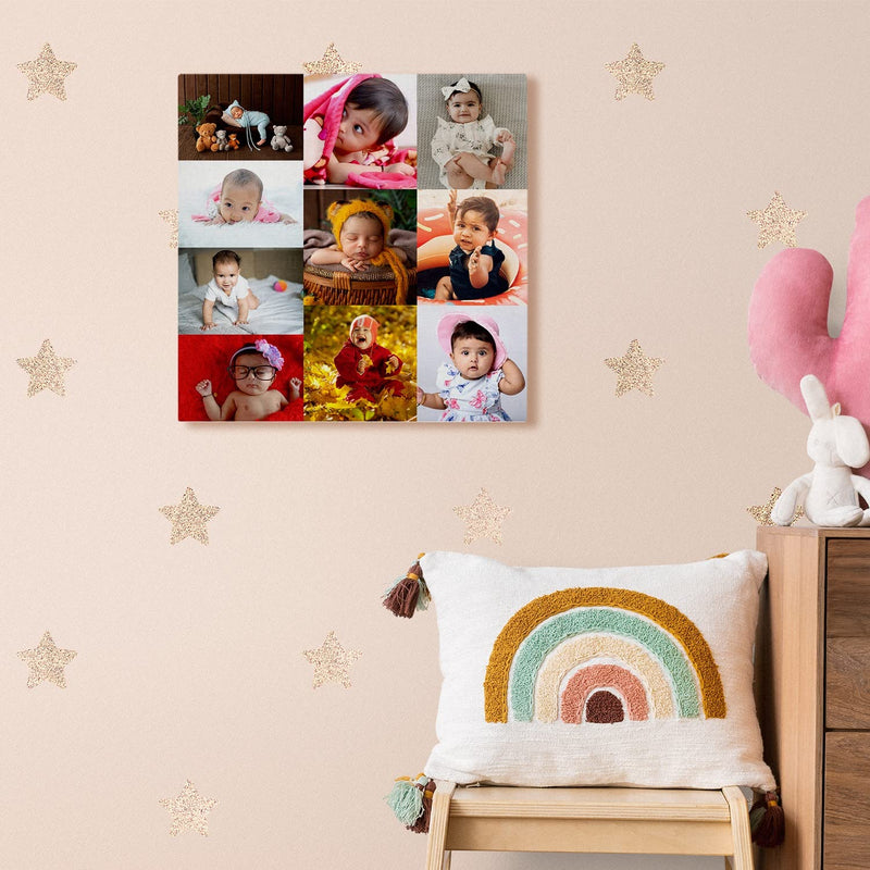 Personalized 10 Photo Grid Collage Framed On Canvas Customizable Gift for Special Occasions