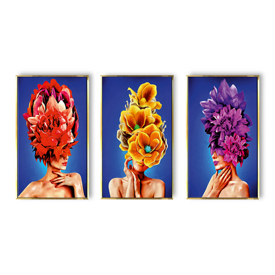 Luxury Flower Women Canvas Painting Framed For Living Room