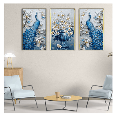 Luxury Peacock Canvas Painting Framed For Home and office Wall decoration