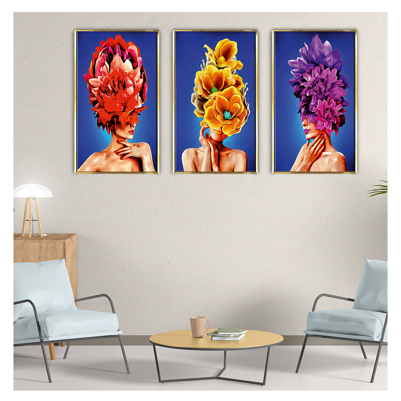 Luxury Flower Women Canvas Painting Framed For Living Room