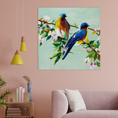 Exquisite Birds Canvas Painting for Nature Enthusiasts(24inch x 24inch)