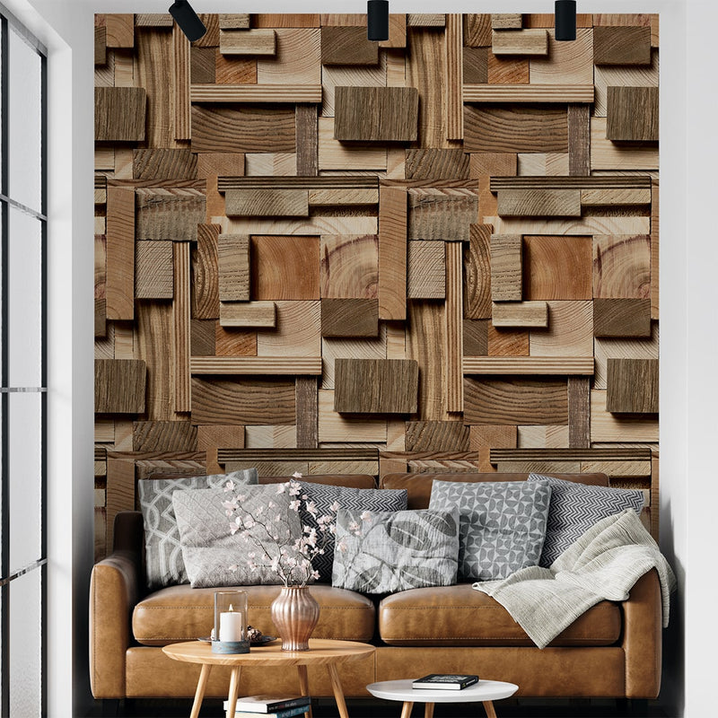 Classics Brown Wood wallpaper for living room
