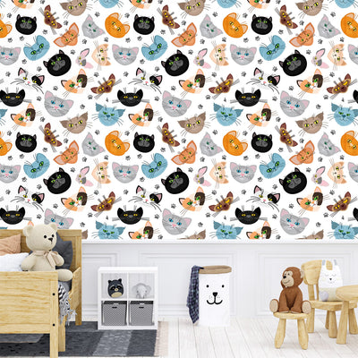Multicolor Cats Wallpaper For Children's room