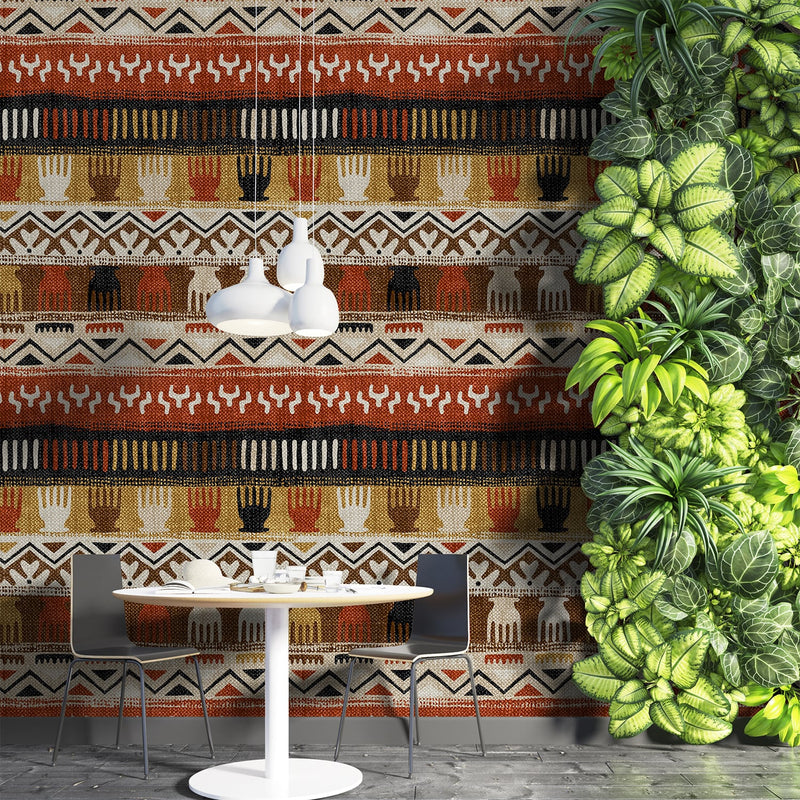 Ethnic Multicolor Boho Wallpaper for  home 