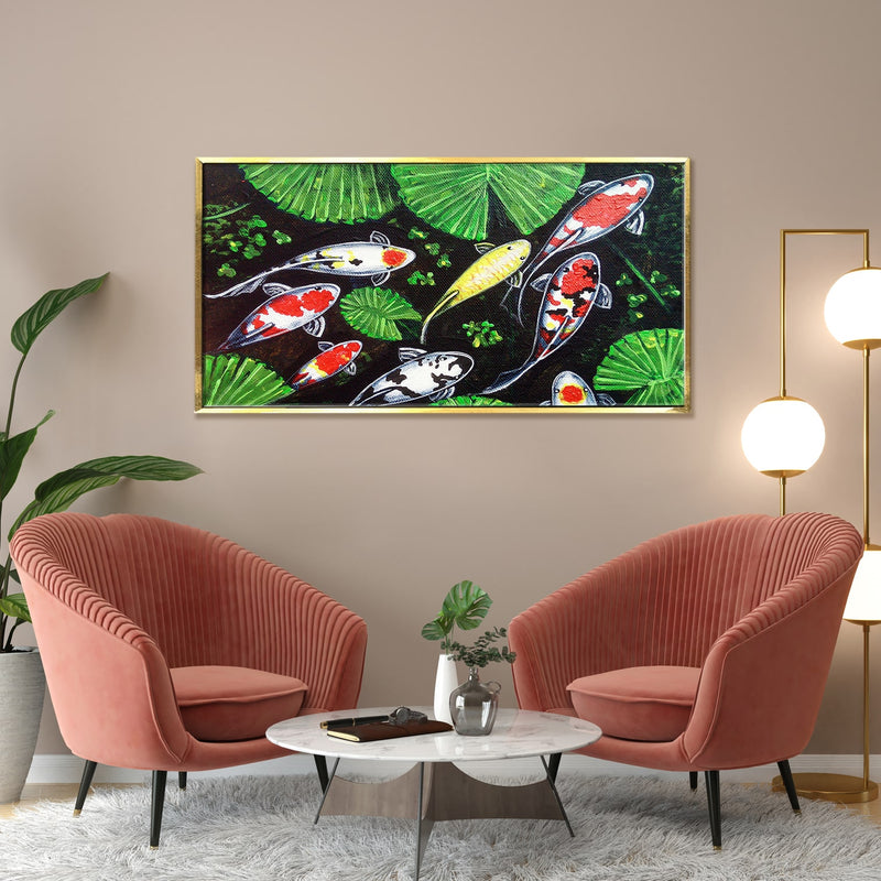 Invite Prosperity And Harmony With Our Feng Shui Koi Fish Canvas Painting –  Paper Plane Design