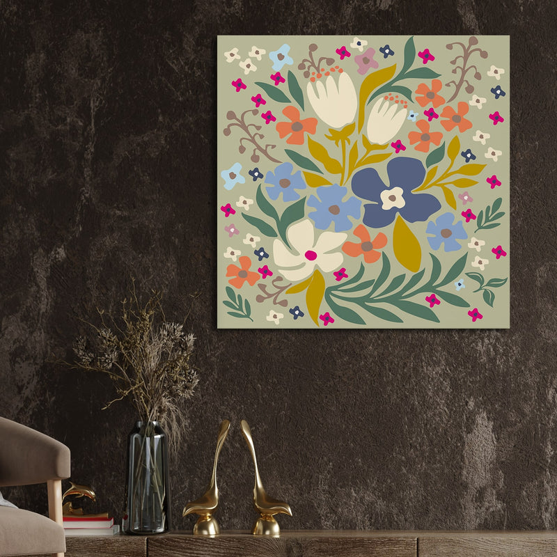 Large Floral Canvas Wall Art Painting for Living Room, Home, and Office.