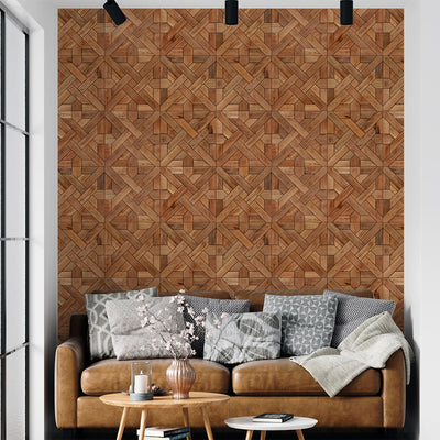 Geometric Luxury Wood wallpaper for living Room