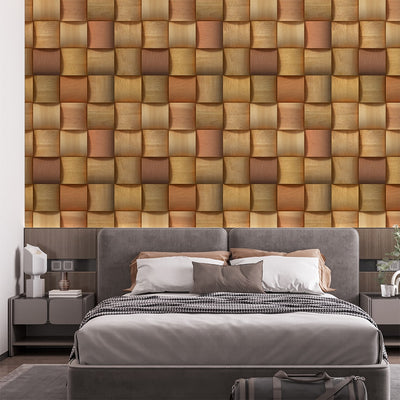 3D Luxury Gold Wood Wallpaper for Living Room