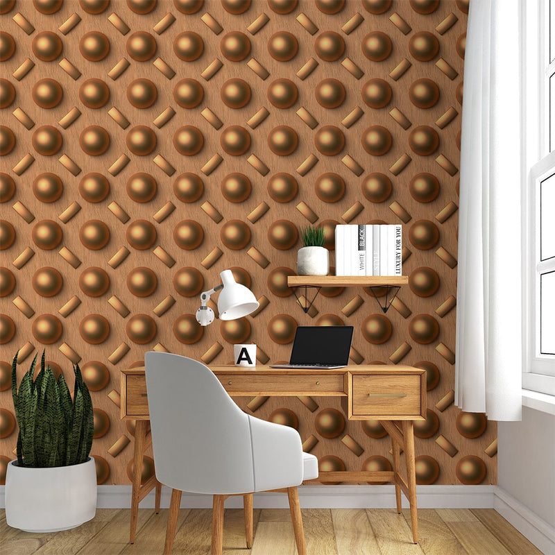 Seamless Pattern 3D Golden color wallpaper