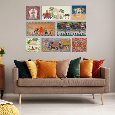 Ethnic Indian Canvas Painting Frame For Living Room and Hotel 