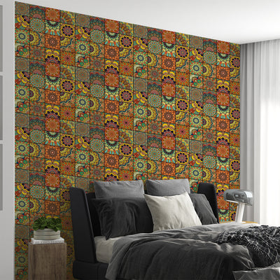 Intricate Boho Wallpaper for living room 