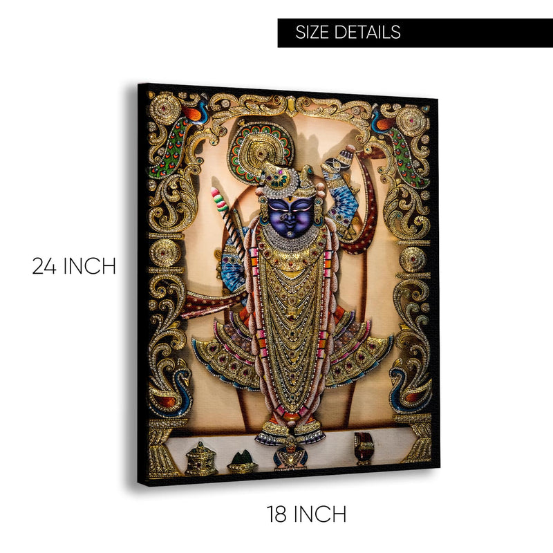 Krishna Avatar God Shreenathji Canvas Painting frame
