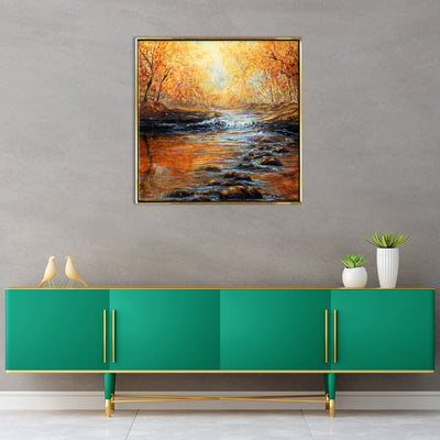 River Vastu Canvas Paintings Framed For Home and Office