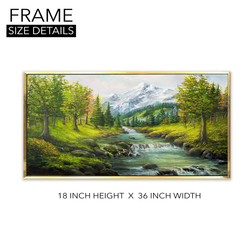 River Vastu Canvas Paintings Framed for Home and Office