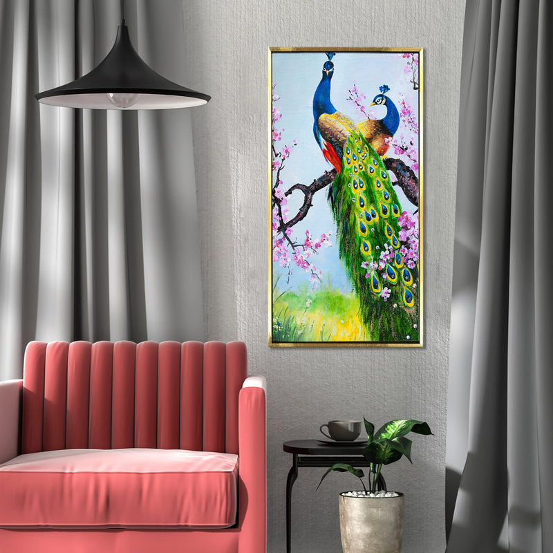 Peacock Vastu Painting Framed For Home and Office