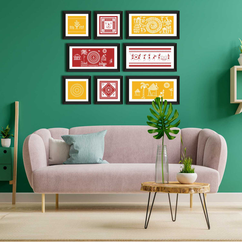 Warli Canvas Painting Framed For Living Room 