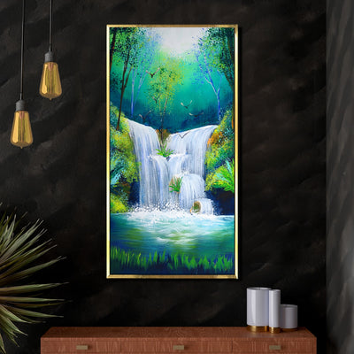 Waterfall Vastu Canvas Paintings Framed For Home and Office
