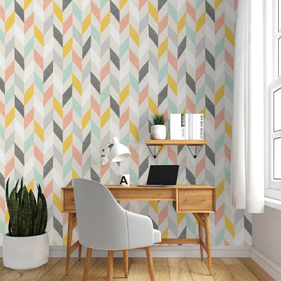 Self Adhesive abstract Multicolor geometric Wallpaper 