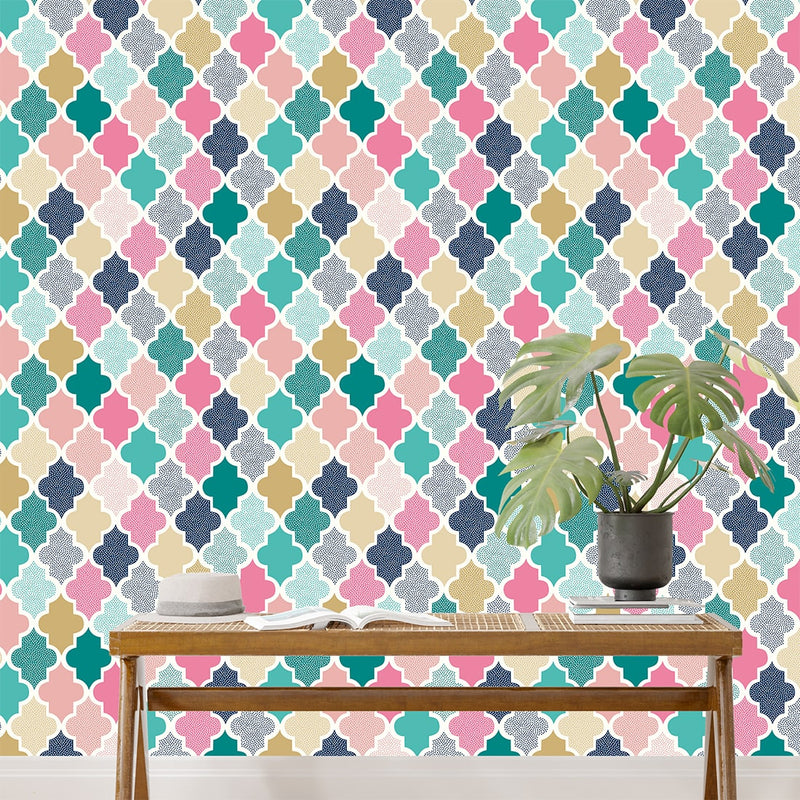 doodle dots geometric Multicolor wallpaper Mural