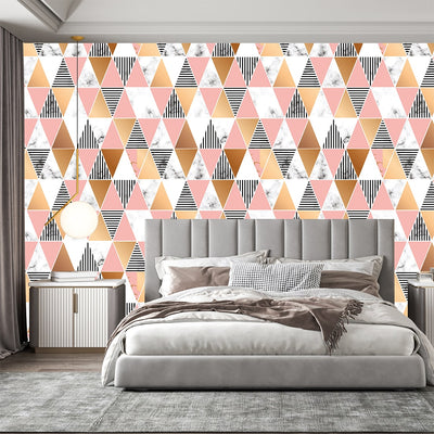 Geometric Triangles Shapes Stone wallpaper for Living Room